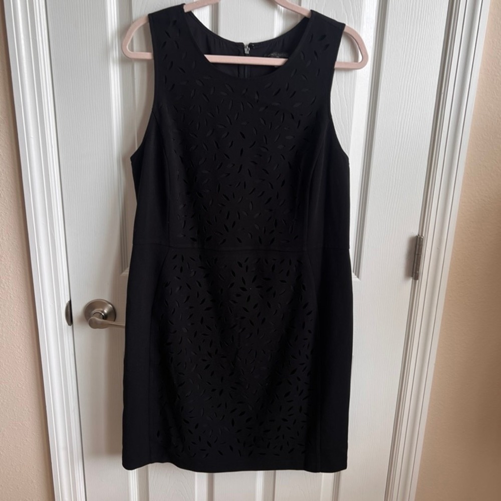 Banana Republic Black Dress Sleeveless Laser Cut Work‎ Party Career 14